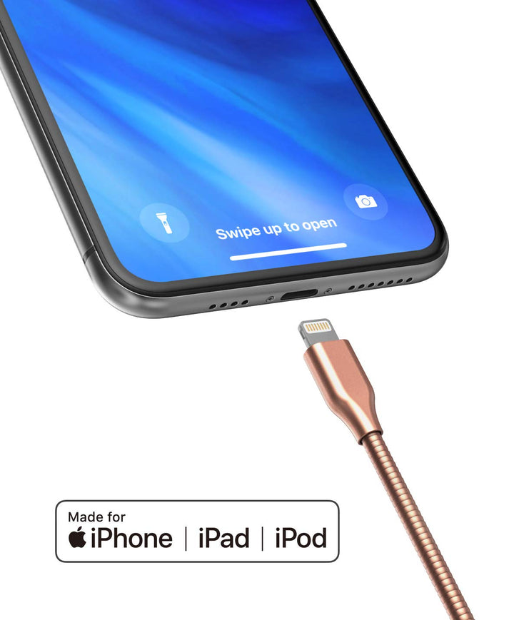 GALVANOX Haustiersicheres iPhone-Ladegerät, geflochtenes Metall-Lightning-auf-USB-C-Ladekabel, Apple