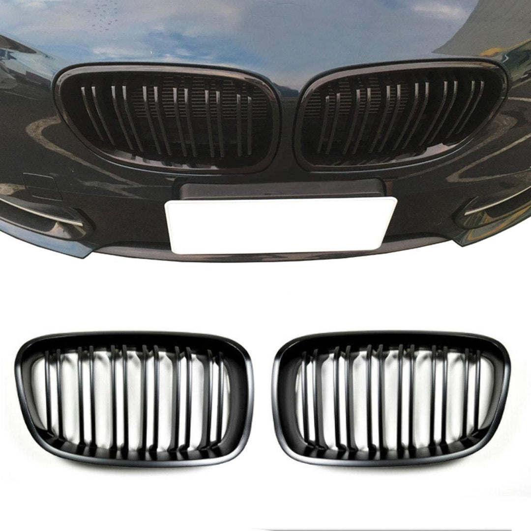 Beside_Auto JK140 F20 F21 1er-Serie 2011–2014 Glänzend Schwarz Sport Nieren Doppellinien Kühlergrill