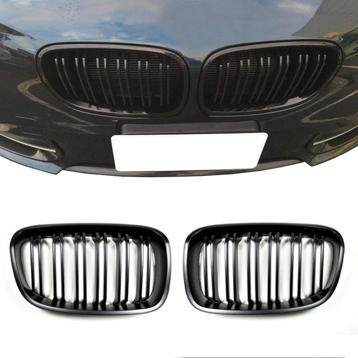 Beside_Auto JK140 F20 F21 1er-Serie 2011–2014 Glänzend Schwarz Sport Nieren Doppellinien Kühlergrill