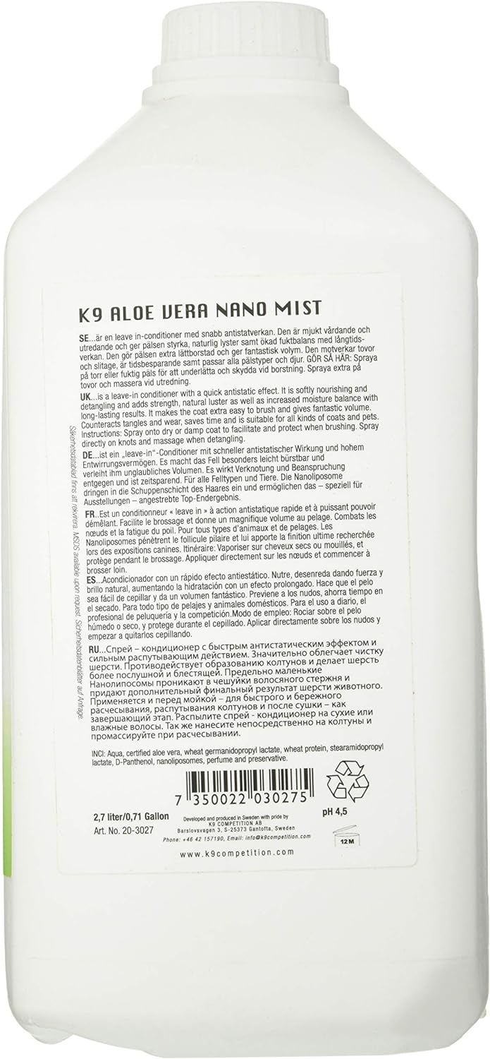 K9 - Nano Mist 2.7L Spray Conditioner Aloe Vera - (718.0602) 2,7 L, 2,7 L