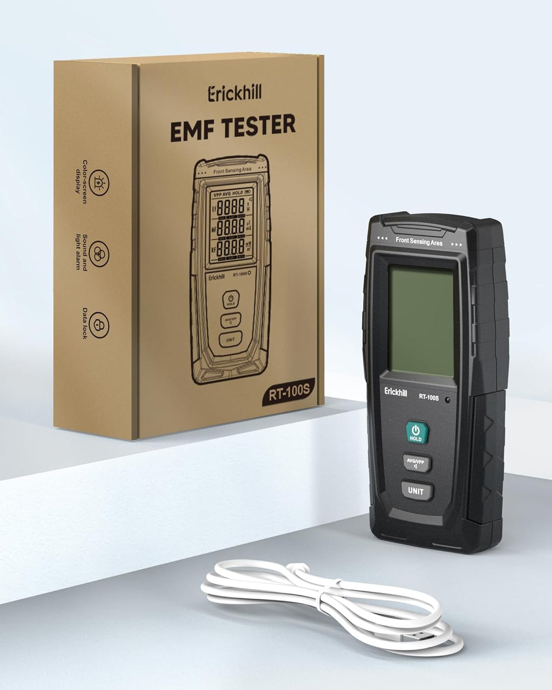 ERICKHILL EMF-Messgerät, digitaler Strahlungsdetektor für elektromagnetische Felder Handgehaltener L