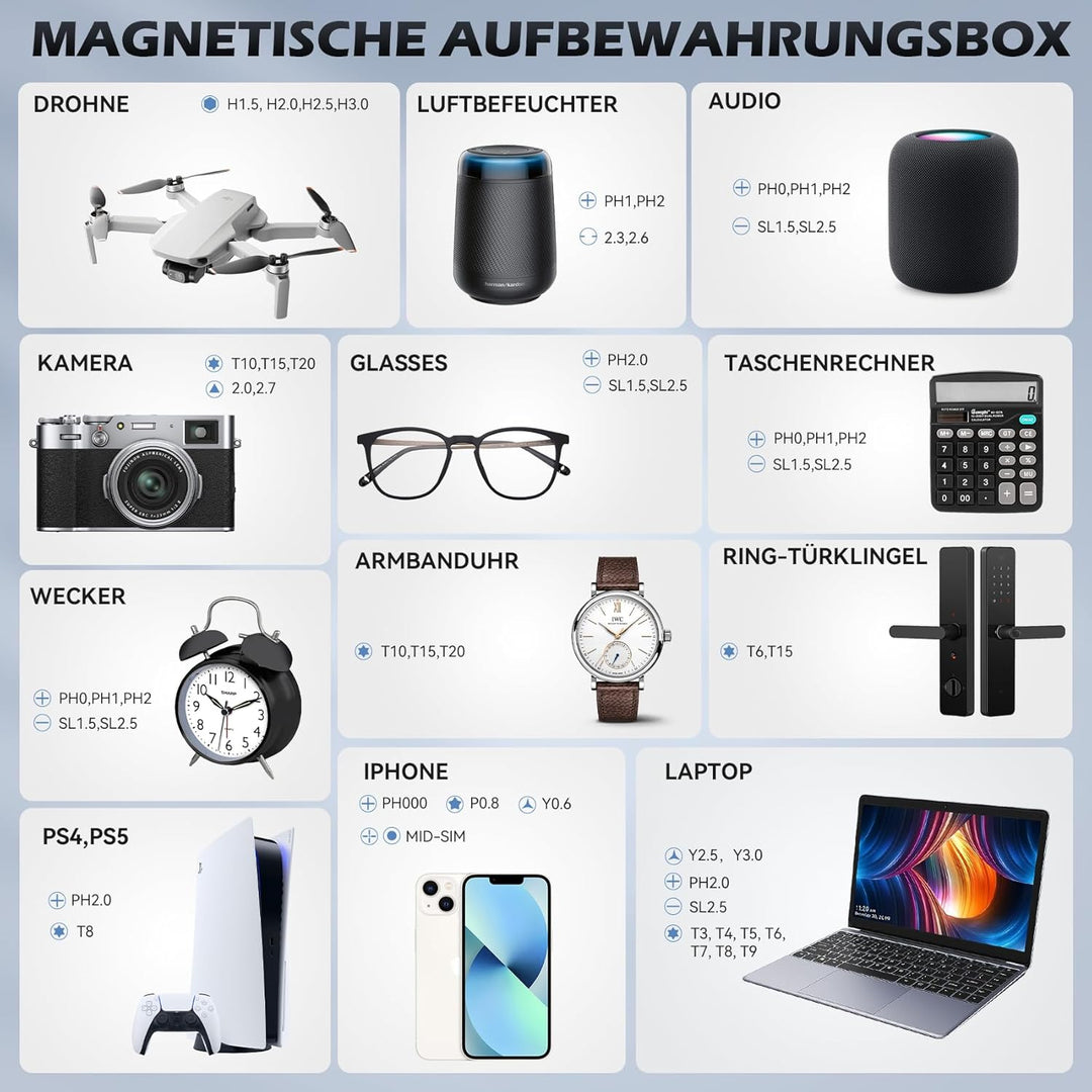 49 IN 1 Feinmechaniker Schraubendreher Set, Tragbares Mini Werkzeug mit Torx T5 T6 T7H T8 T9 T10, fü