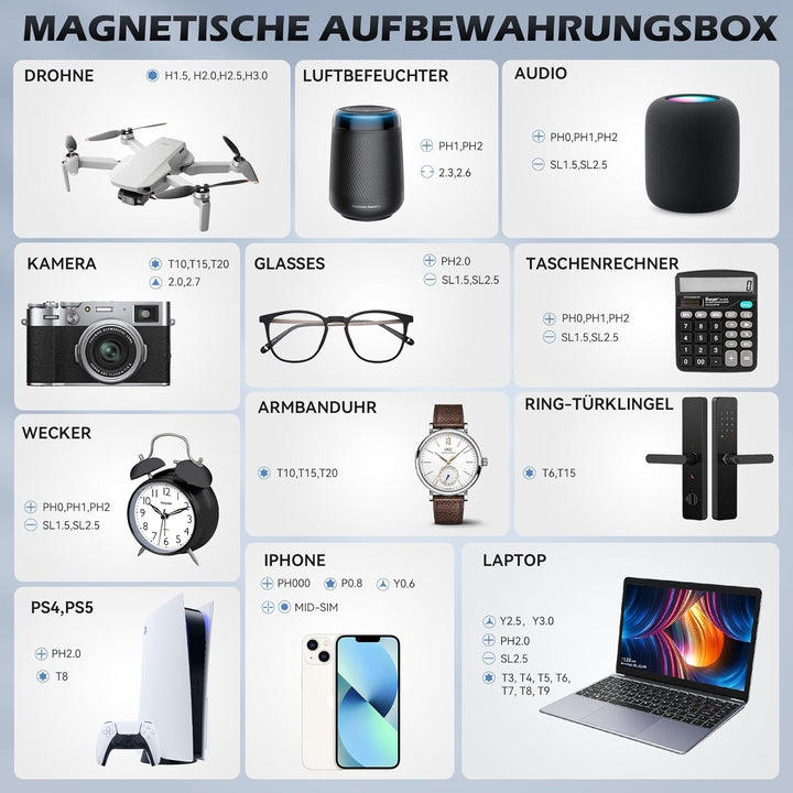 49 IN 1 Feinmechaniker Schraubendreher Set, Tragbares Mini Werkzeug mit Torx T5 T6 T7H T8 T9 T10, fü