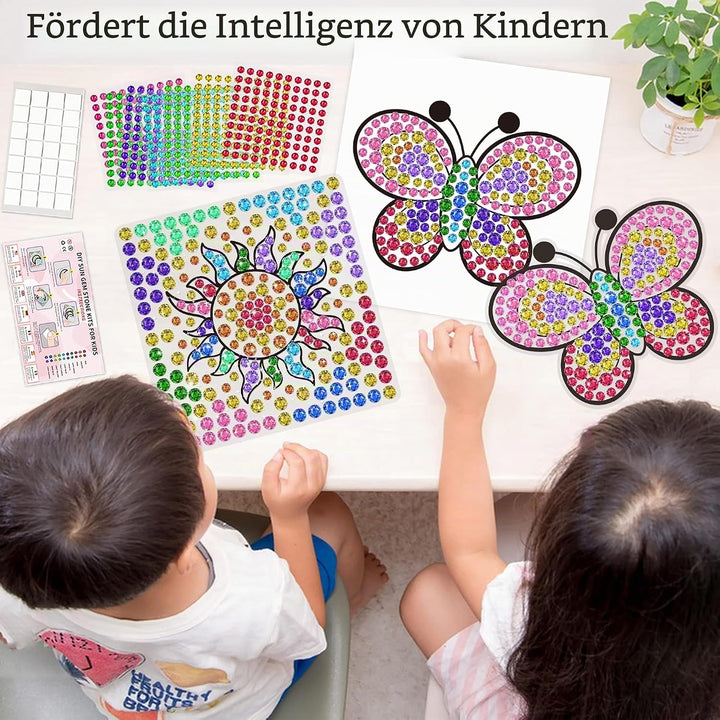 6 Stück Sonnenfänger Kits für Kinder Alter 6 7 8 9 10,DIY Diamant Malerei Kit Schmetterling Sonnenbl