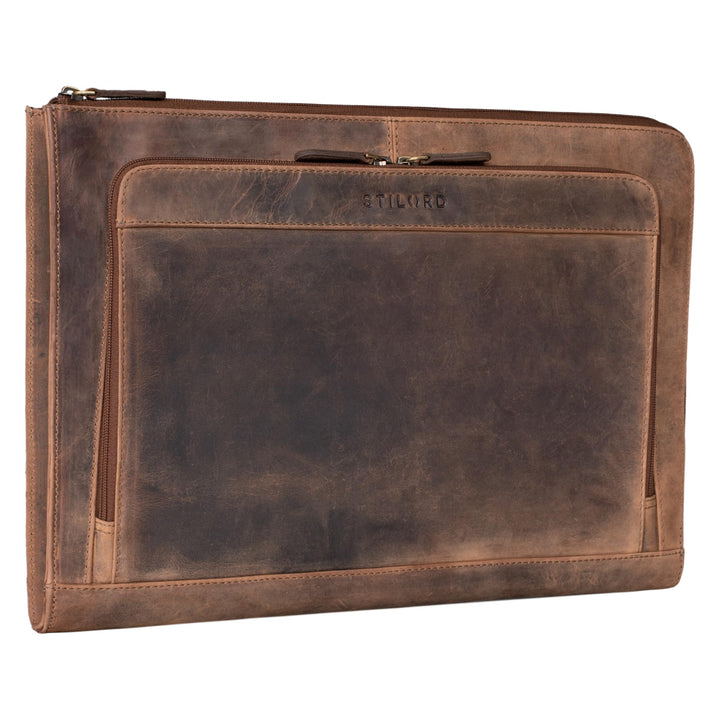 STILORD 'Murray' Laptophülle für Macbook 16 Zoll MacBooktasche Leder 15.6 Zoll Notebooktasche Sleeve