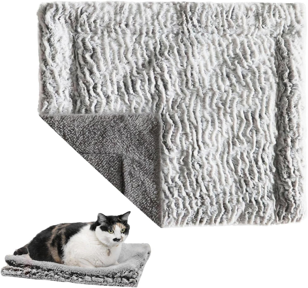 Generisch Selbsterwärmendes Katzenbett - Winter Haustier Wärmematte Beidseitig Nutzbar,Plüschige Tie