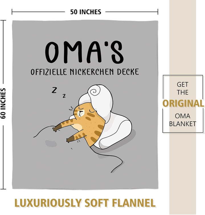 Juratar Oma Geschenk, Personalisierte Decke Geschenke für Oma, Superweiche Decke aus Flanell Oma, Om