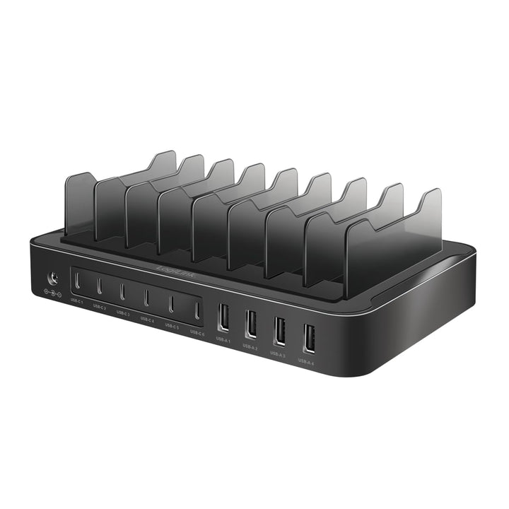 LogiLink PA0327 - USB-C Ladestation mit 4X USB-A &amp; 6X USB-C, PD 3.0 (PowerDelivery) &amp; QC 3.0 (QuickC