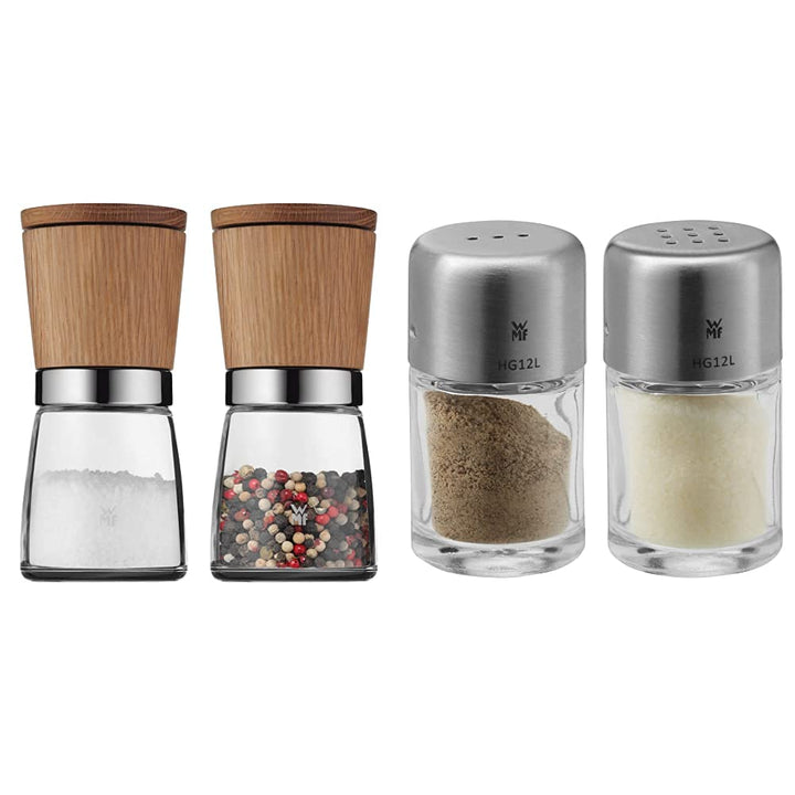 WMF Ceramill Nature Salz und Pfeffer Mühle Set 2-teilig, unbefüllt, für Salz, Pfeffer, Chilli, Salzm