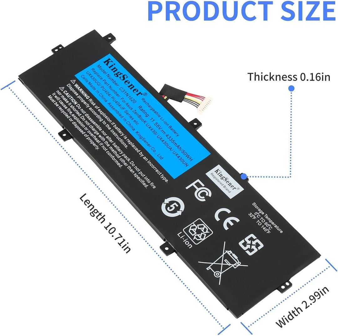 C31N1620 Laptop Akku 11,55V 50Wh Li-Polymer 3ICP5/70/81 0B200-02370000 für ASUS Zenbook UX430U UX430