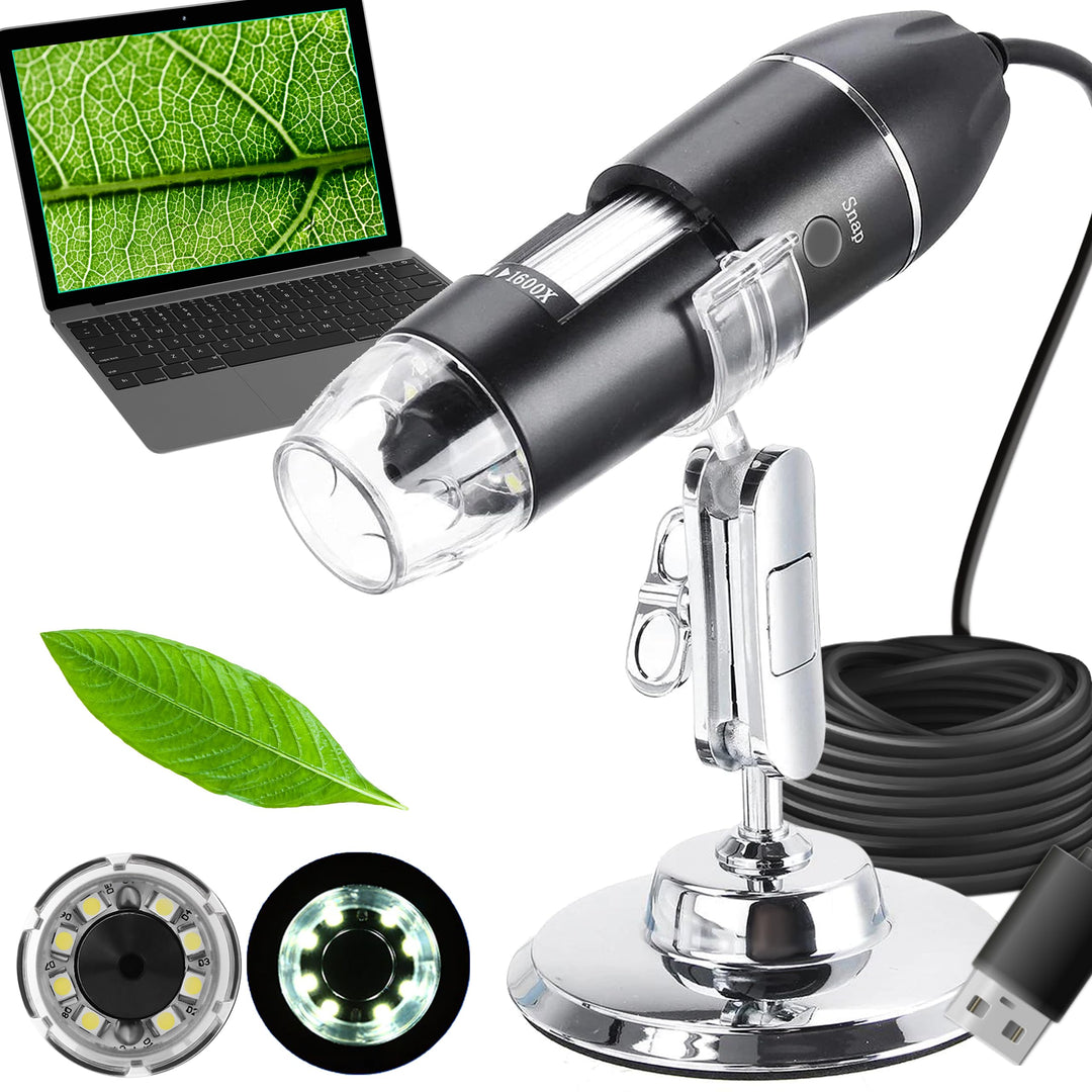 USB Digital-Mikroskop 50x-1600x Vergrösserung 8 LEDs Endoskop Mini-Videokamera für Windows XP/Vista,