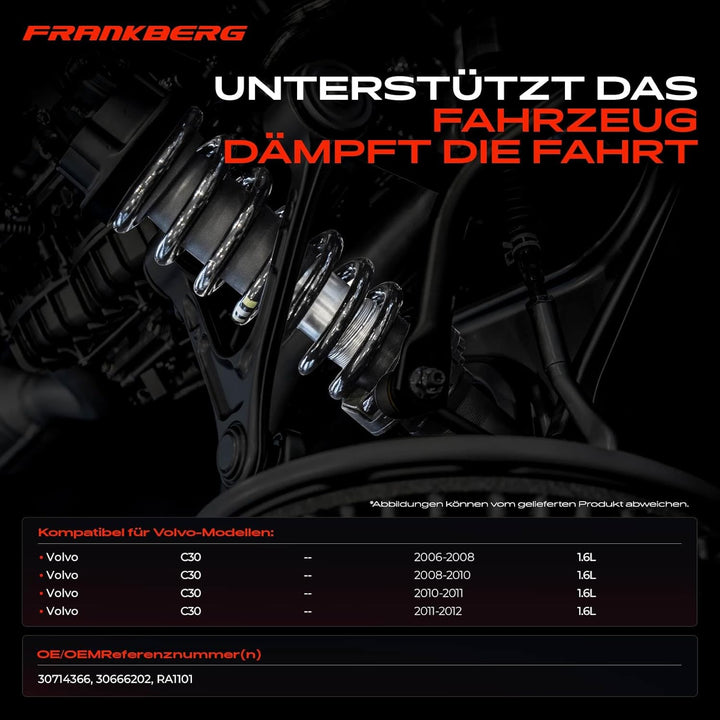 Frankberg 2x Federn Fahrwerksfeder Vorderachse Kompatibel mit C30 1.6L Schrägheck 2006-2012 Replace#