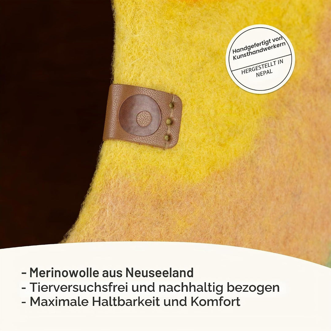 MEOWFIA Katzenbett aus Merinowolle – Handgefilztes, Umweltfreundliches Katzenbett für Katzen &amp; Kätzc