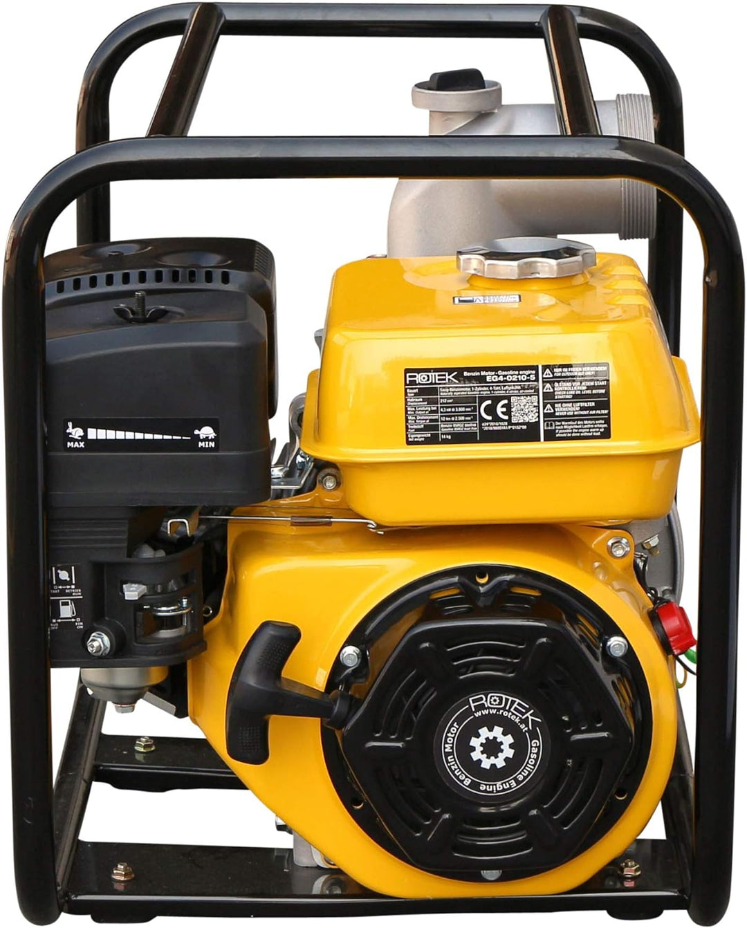 Rotek Motorpumpe mit 4-Takt Benzinmotor, 3 Zoll Anschlüsse, bis zu 50m³/h Förderleistung Standard EU