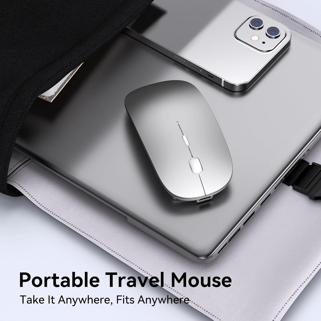 RaceGT Maus Kabellos USB-C & USB-A, Mouse Aufladbar 2,4GHz Leise klick 3 Adjustable DPI Level mit 4
