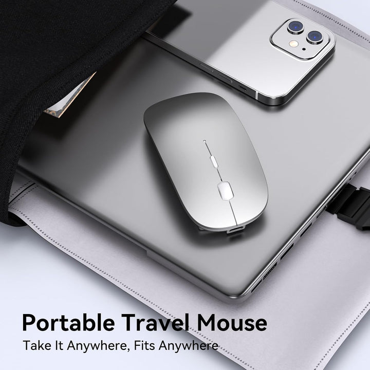 RaceGT Maus Kabellos USB-C & USB-A, Mouse Aufladbar 2,4GHz Leise klick 3 Adjustable DPI Level mit 4