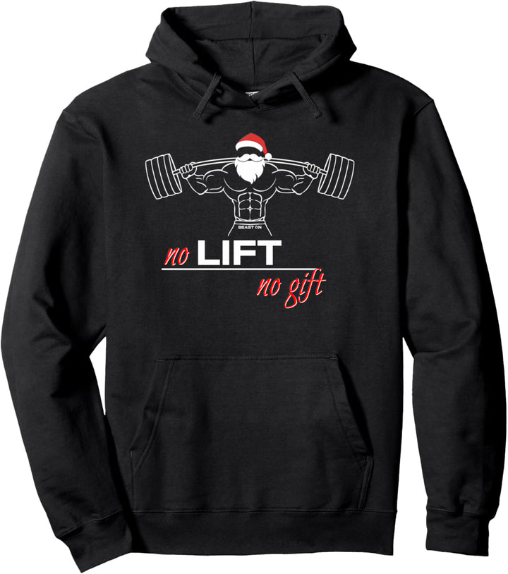 No Lift Gym Weihnachtsmann Fitness Gym Weihnachten Sprüche Pullover Hoodie