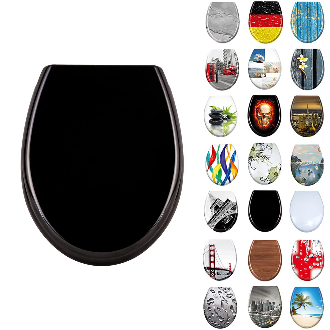 LARS360 Toilettendeckel WC Sitz mit Absenkautomatik aus Duroplast und Edelstahl, Antistatisch Antiba