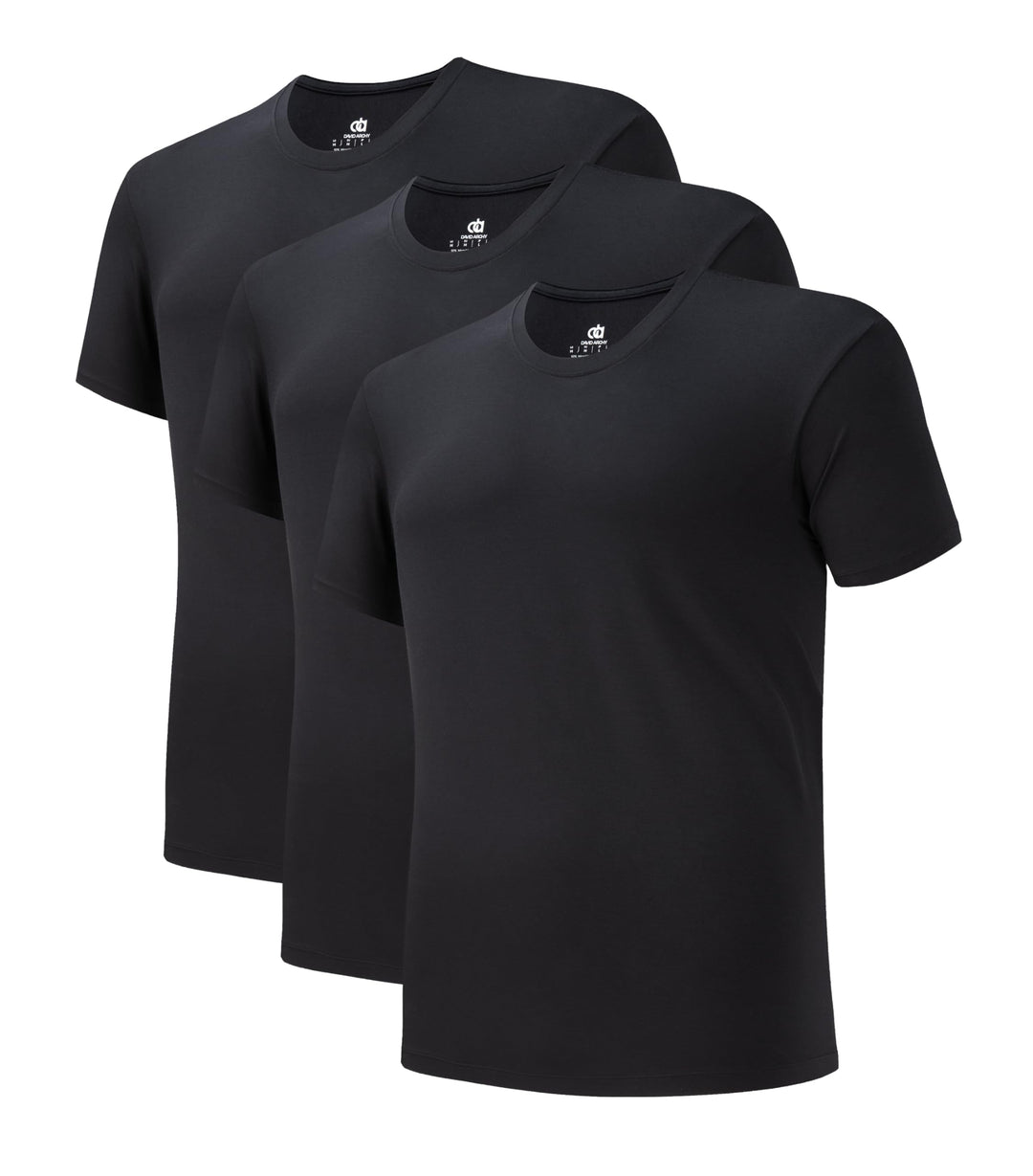 DAVID ARCHY Herren Unterhemden Business aus Micro Modal Tshirt Herren,3er Pack, Rundhalsausschnitt-s