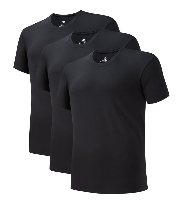 DAVID ARCHY Herren Unterhemden Business aus Micro Modal Tshirt Herren,3er Pack, Rundhalsausschnitt-s