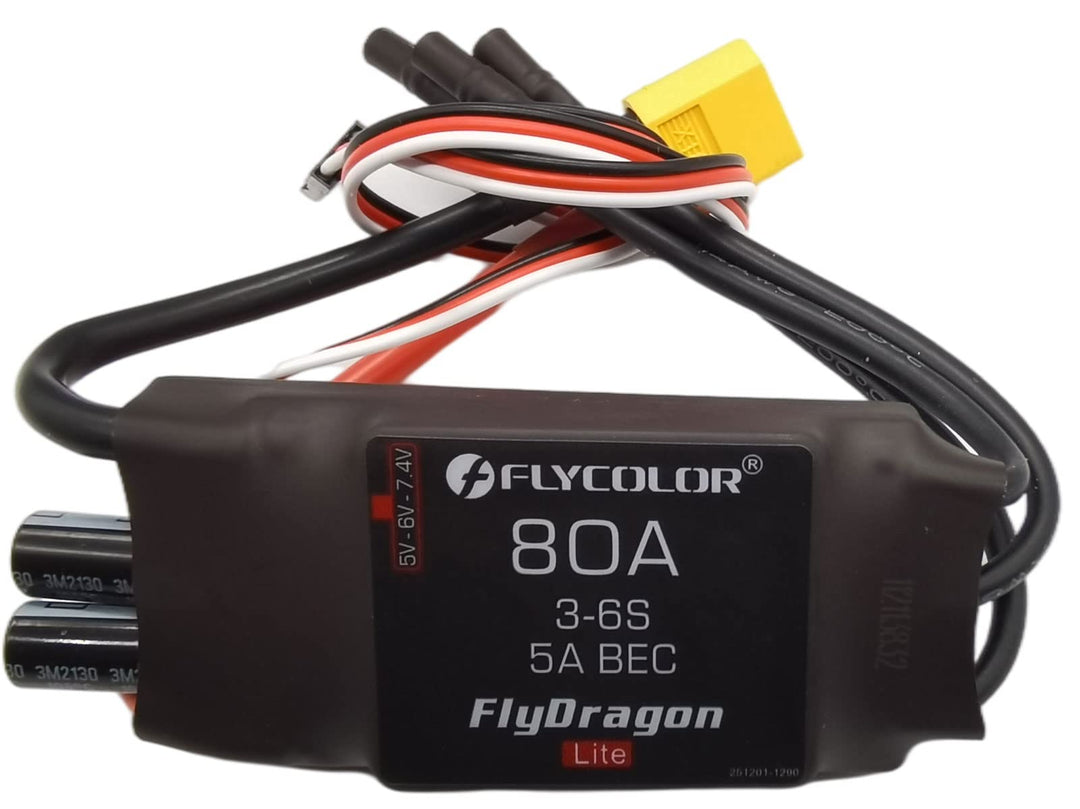 Flycolor 80A ESC 3-6S Elektrischer Geschwindigkeitsregler 5 V/6 V/7,4 V 5A BEC mit XT60 &amp; 3,5mm Bull