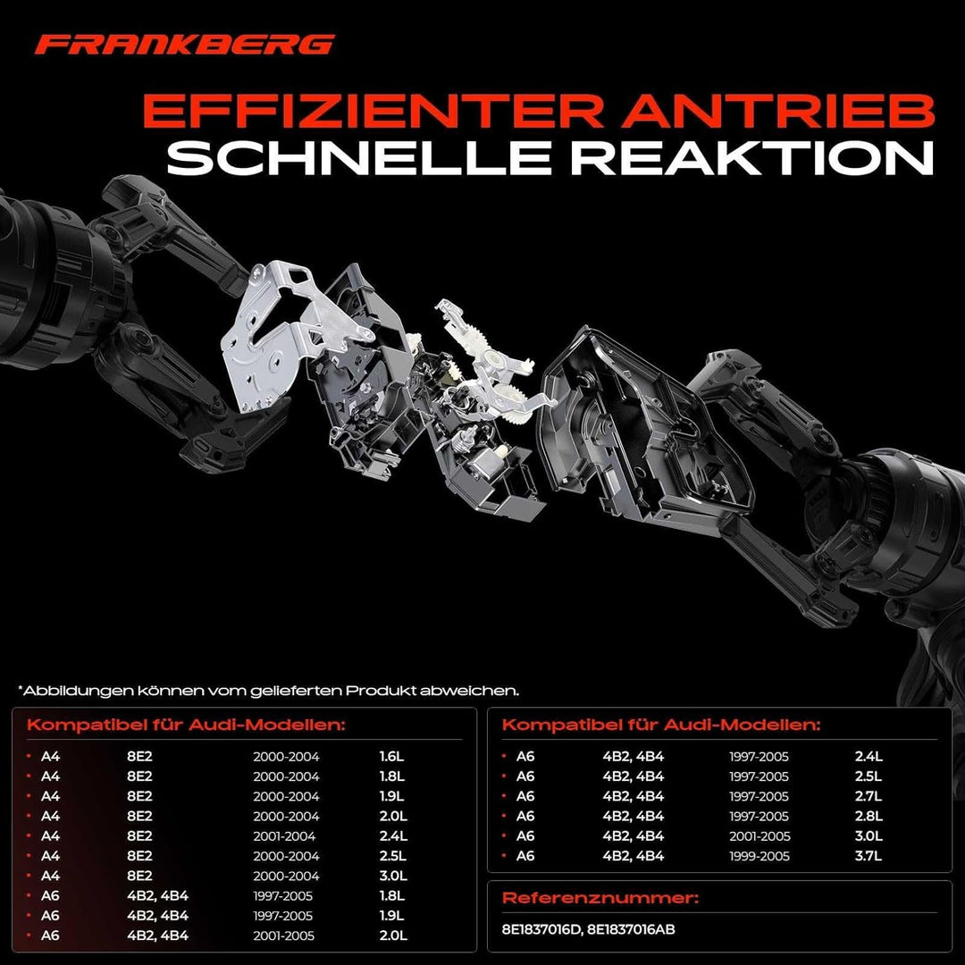 Frankberg Türschloss Stellmotor Vorne Rechts 9-Polig Kompatibel mit A4 8E2 B6 8E5 2000-2004 A6 4B C5