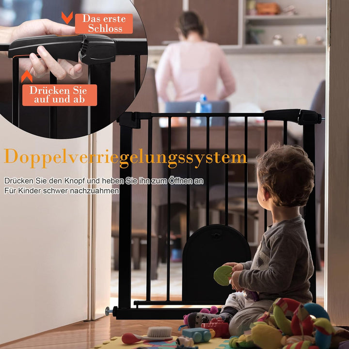 Aufun Treppenschutzgitter Türschutzgitter Kinder ohne Bohren, für 95-105 cm breit, Türgitter mit Dru