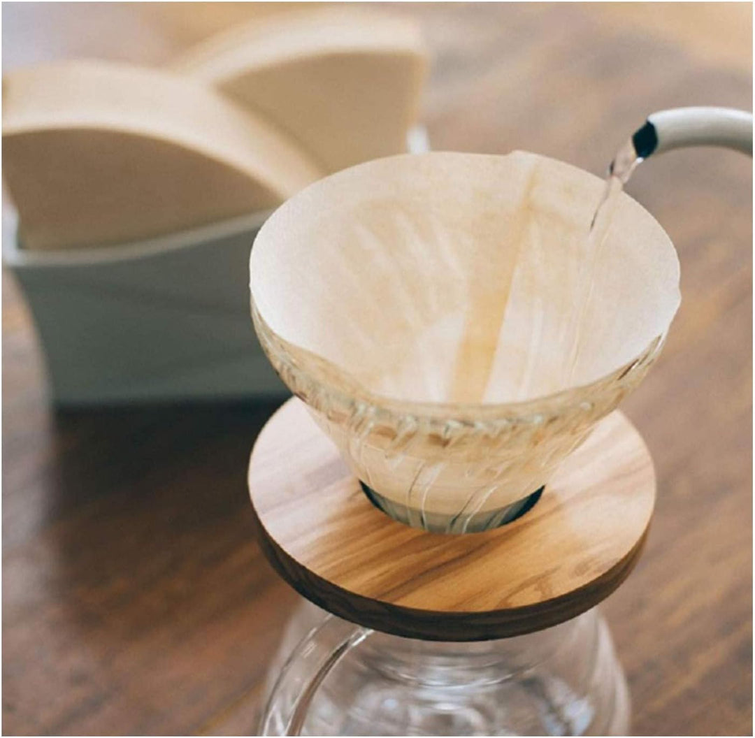 Hario V60 Papierfilter, Grösse 02, Kaffeeweiss, 5 Packungen (insgesamt 500 Blatt) 100 Stück, Weiss 0