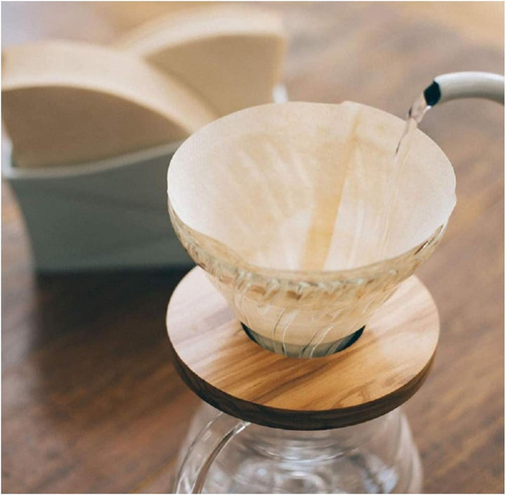 Hario V60 Papierfilter, Grösse 02, Kaffeeweiss, 5 Packungen (insgesamt 500 Blatt) 100 Stück, Weiss 0