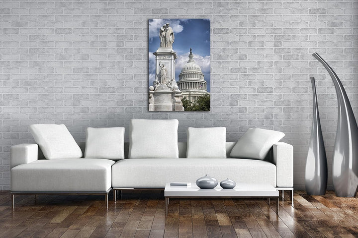 deyoli Friedensdenkmal in Washington Dc Format: 80x60 als Leinwand, Motiv fertig gerahmt auf Echthol