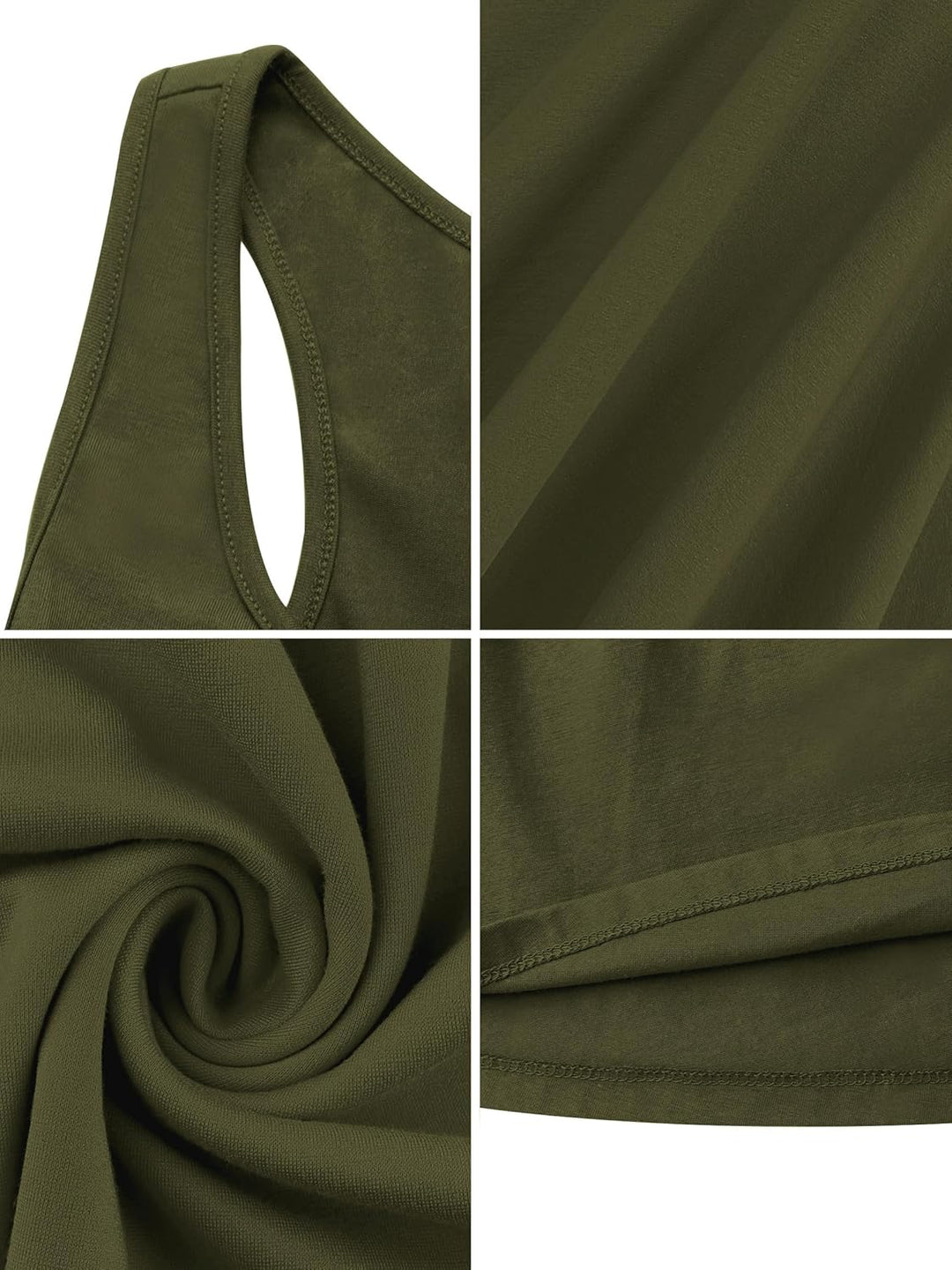 Missufe Damen Sommerkleid Minikleid Rockabilly Freizeitkleid Skaterkleid Kurzes Tank Kleider L Armee