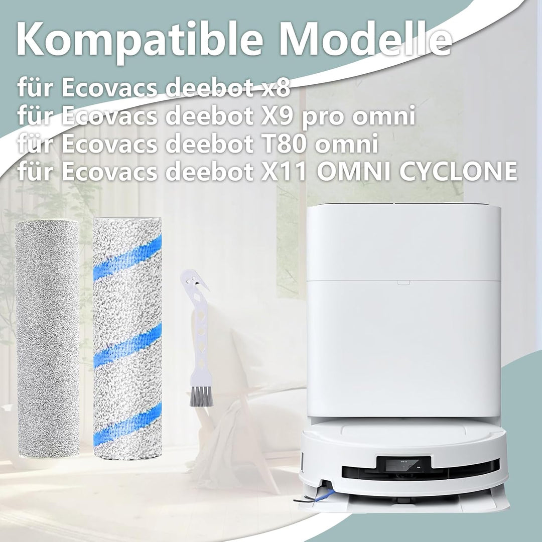 Rollentuch für Ecovacs Deebot X8, T80 Omni,X11 Omni Cyclone Saugroboter | X9 Pro Omni Zubehör, 2 Stü