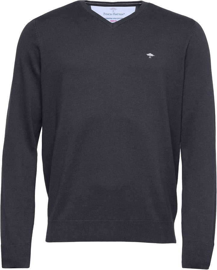 FYNCH-HATTON Herren, V-Neck Pullover S Blau (Night 680), S Blau (Night 680)