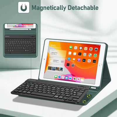 Fintie Tastatur Hülle für iPad 10.2 Zoll (9/8/ 7 Generation - 2021/2020/2019), Schutzhülle mit TPU R