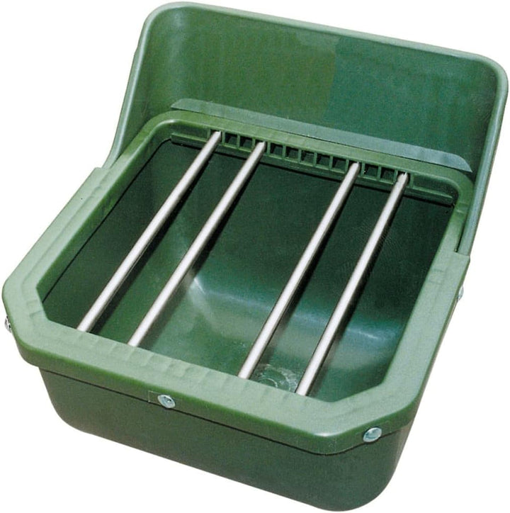 Kerbl 32465 Kraftfuttertrog-Fohlentrog mit Metallstäbe, 9 L EU, grün