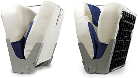 pro.tec] 2X Bootssitze 'Exclusive - Line' (blau - Weiss) im Sparpaket - aus wasserfestem Kunstleder/