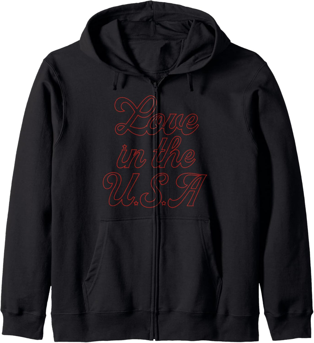 Trendy Love In The USA Red Outline Kapuzenjacke