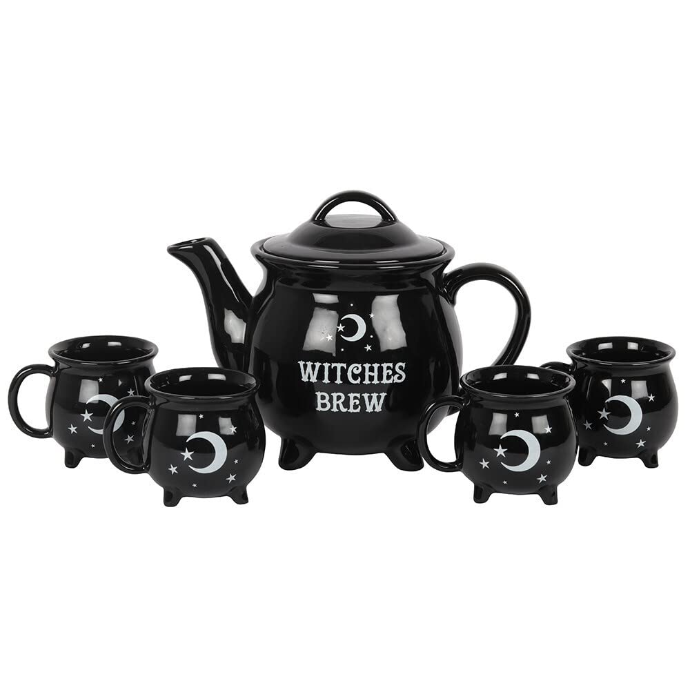 Something Different Teekanne und Tasse Witches Brew Tea set Schwarz