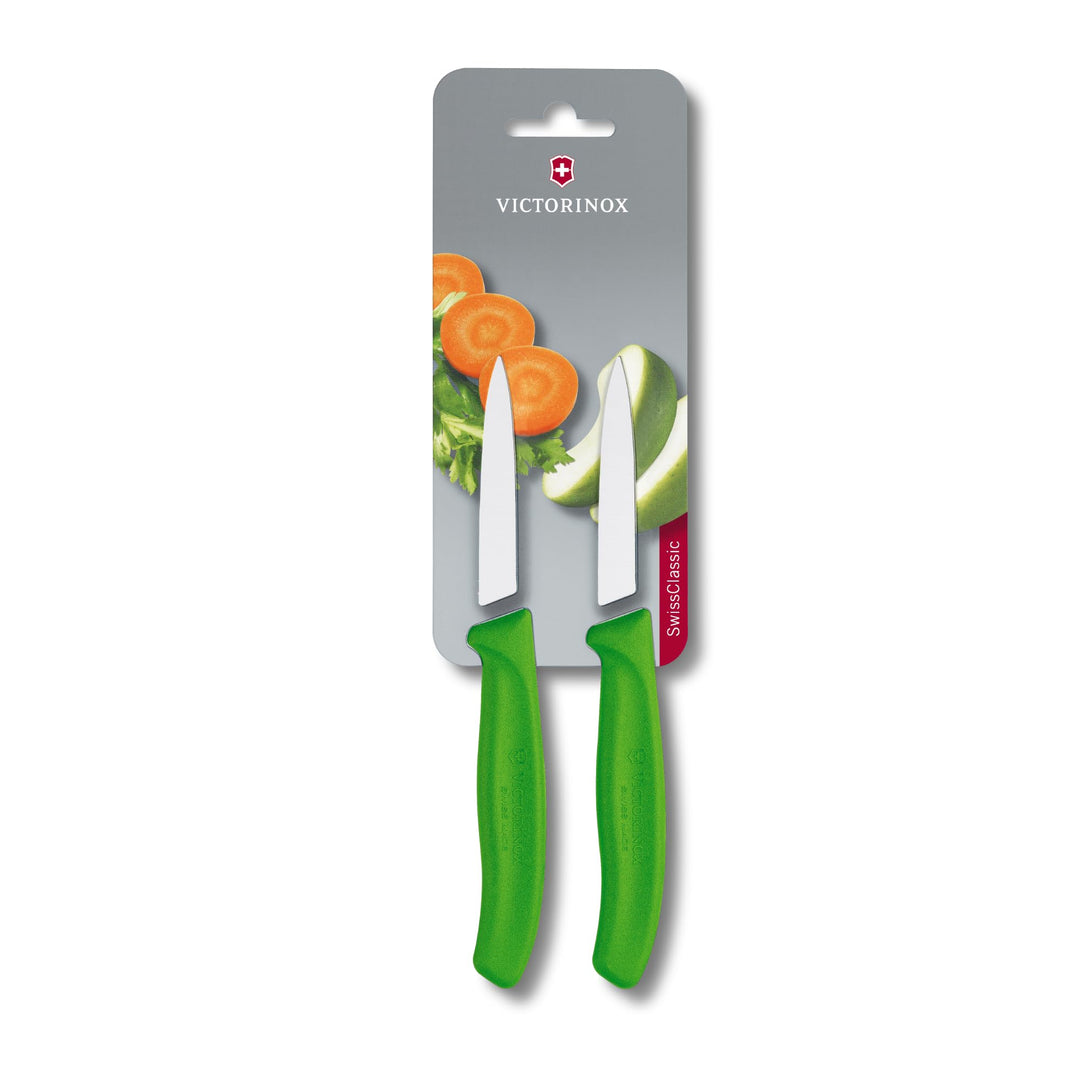 Victorinox Swiss Classic, Schäl- und Gemüsemesser Set, 2teilig, Extra Scharfe Klinge, Gerader Schlif