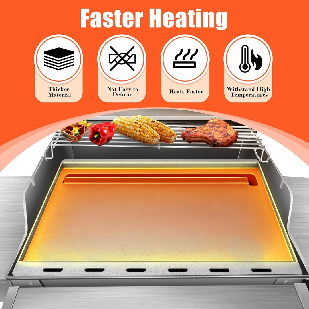 Denmay 58.6 x 44cm Plancha Grillplatte für Weber Spirit 300 Serie, Universal Grillplatte Ersatz für