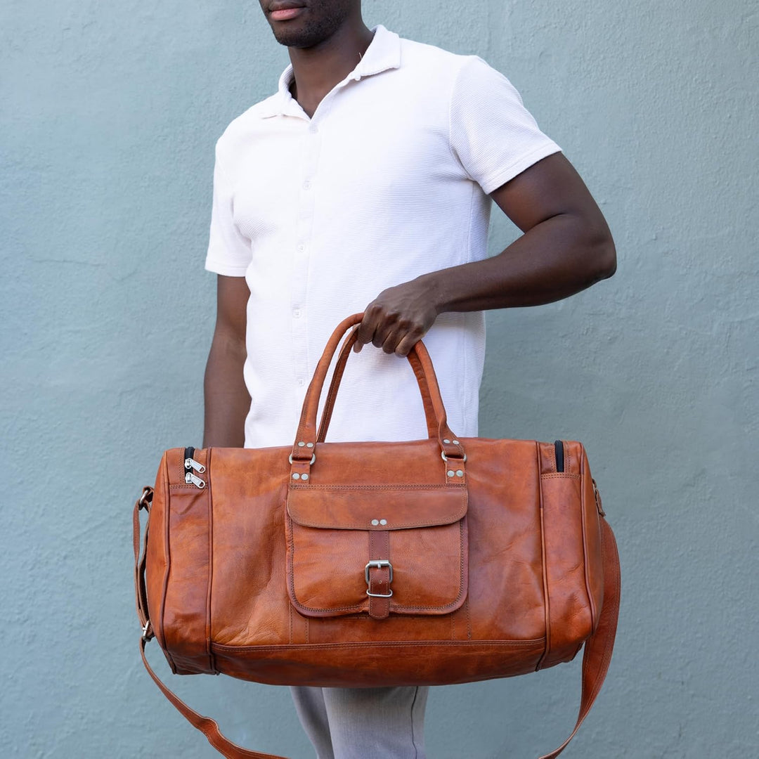 Gusti Weekender Leder - Harvey Damen und Herren Reisetasche Umhängetasche Handtasche Ledertasche Bra