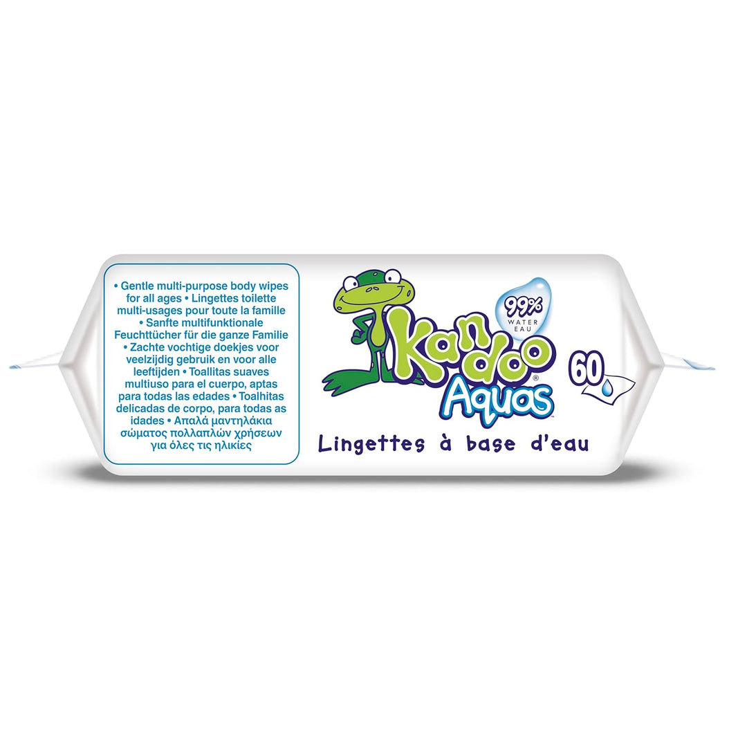 Kandoo Mehrzweck-Toilettentücher, 99% Wasser, Aquas, 60 Stück (Packung mit 5) Kein Parfüm 60 stück (