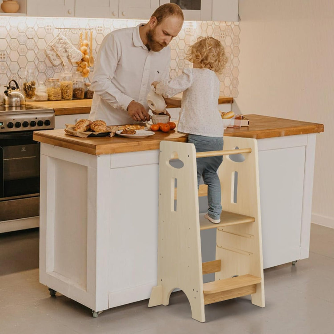 COSYLAND Lernturm ab 1 Jahr - Höhenverstellbarer Learning Tower für Kinder (3-stufig) - Montessori L