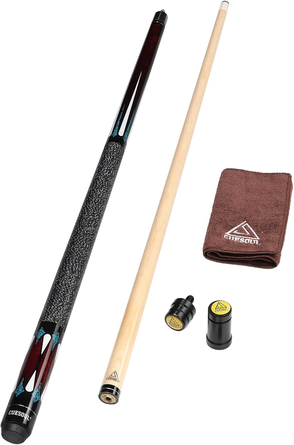 CUESOUL 58 Zoll 19 1/2 Oz Jointed Maple Billiard-Lache-Stichwort CSTB005U 11.5MM Queue Spitzen, CSTB