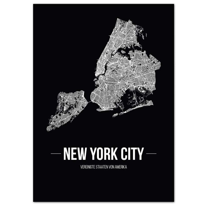 JUNIWORDS Stadtposter, New York City, Wähle eine Grösse, 40 x 60 cm, Poster, Schrift B, Schwarz 40 x