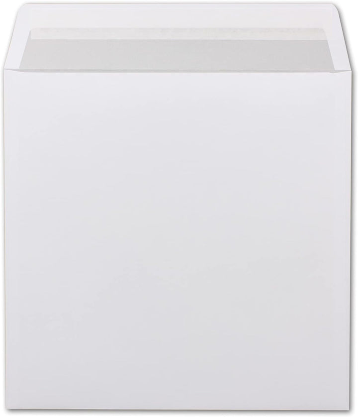 Briefumschläge Quadratisch 220 x 220 mm - Weiss mit grauem Innendruck - 1000 Stück - EXTRA QUALITÄT