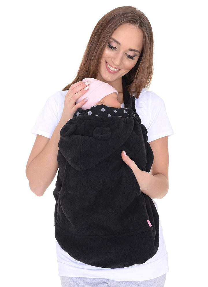 Mija - Tragecover, Universal Bezug für Baby Carrier/Tragetücher/Cape 4023 (Schwarz/mit Punkten) Schw