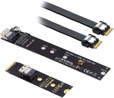 Xiwai NGFF M-Key NVME Stecker zu Buchse Verlängerungskabel 40cm mit SFF-8654 Stecker für Mainboard S