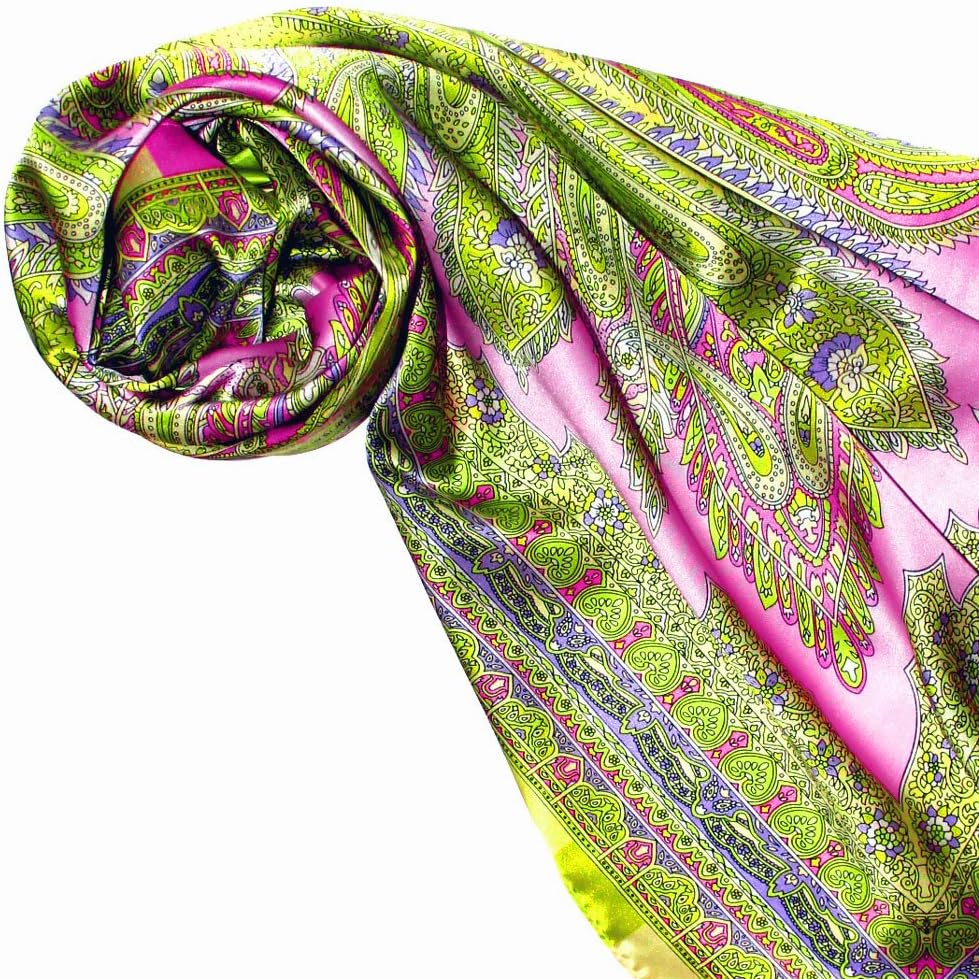 Lorenzo Cana Luxus Damen Seidentuch aufwändig bedrucktes Tuch 100% Seide 100 x 100 cm harmonische Fa
