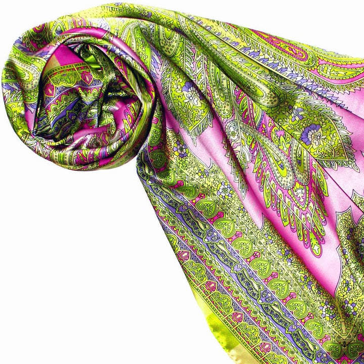 Lorenzo Cana Luxus Damen Seidentuch aufwändig bedrucktes Tuch 100% Seide 100 x 100 cm harmonische Fa